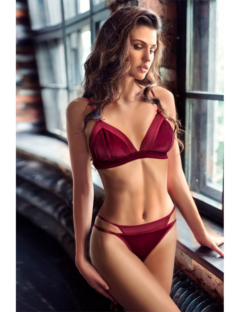 Miorre Bliss Velvet Tül Detaylı Kadife Bralet Takım