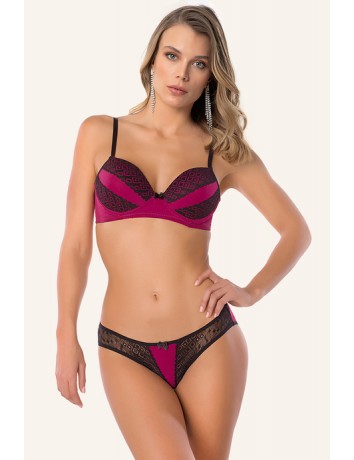 Miorre Push-Up Dolgulu Dantelli Sütyen Takım