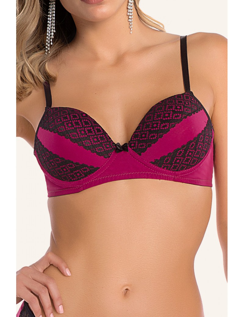 Miorre Push-Up Dolgulu Dantelli Sütyen Takım