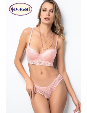 DoReMi Push-Up Dolgulu Geniş Kanatlı Dantelli Sütyen Takım
