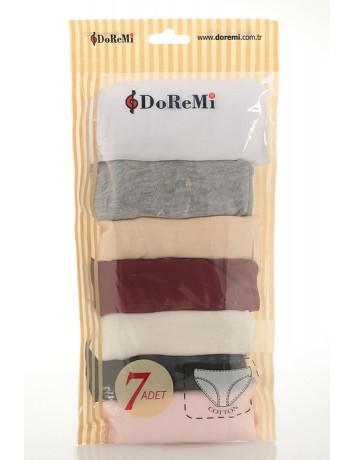 DoReMi Desenli Daily Fit 7'li Günlük Rahat Kalıp Kadın Külot