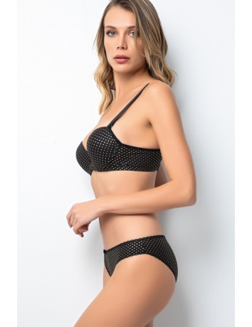 Miorre Push-Up Dolgulu Gold Puantiyeli Sütyen Takım