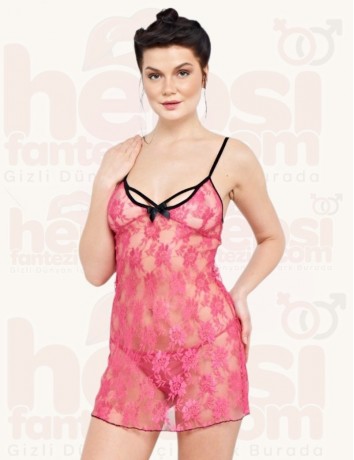 İntimo 2li KırmızıTül Gecelik